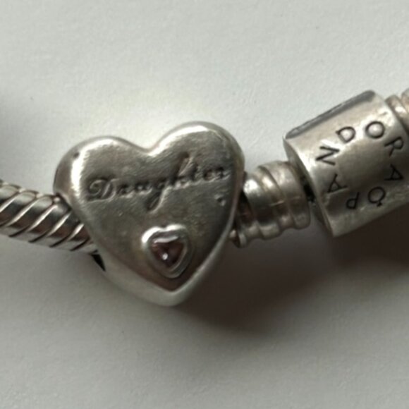 Authentic Pandora Sterling Silver Bracelet with 6 Pandora Sterling Silver Charms - Picture 13 of 16